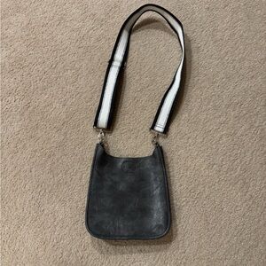 Elegant Gray Mini Bag with Contrast Strap